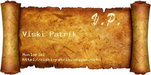 Viski Patrik névjegykártya